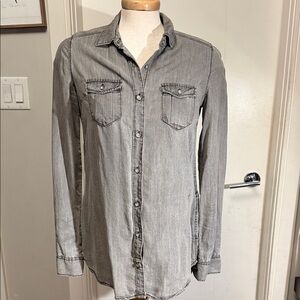 Gray Denim Style Womens Shirt